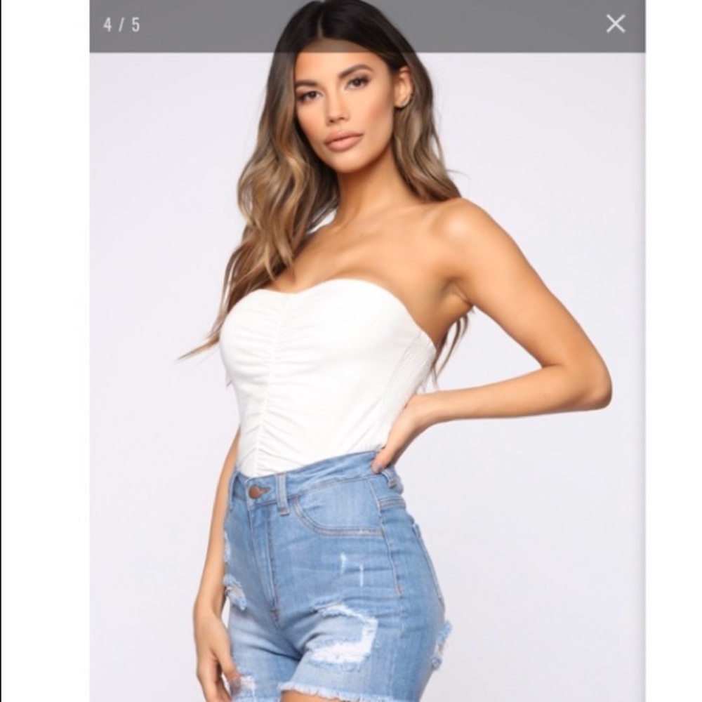 Fashion Nova off-white tube top
